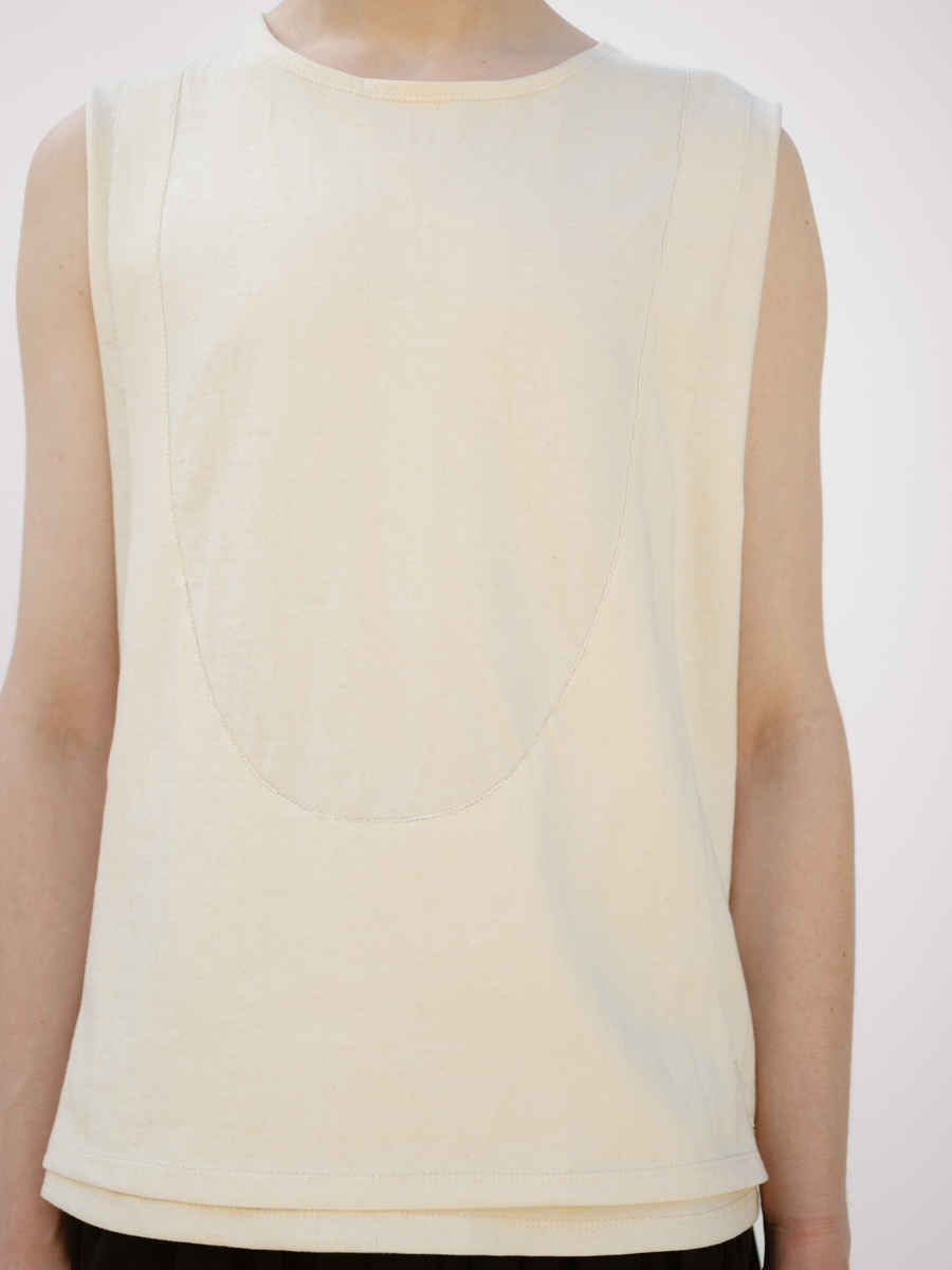 Musculosa "Ensayo", Crudo, detalle